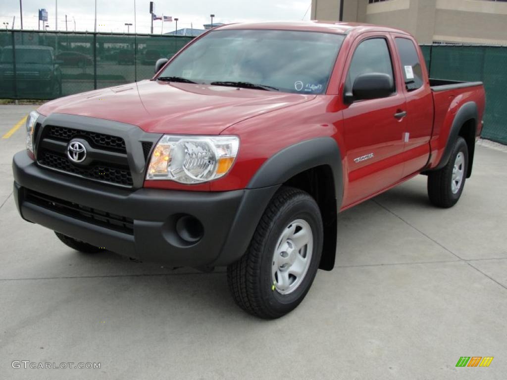 2011 Tacoma Access Cab 4x4 - Barcelona Red Metallic / Graphite Gray photo #7