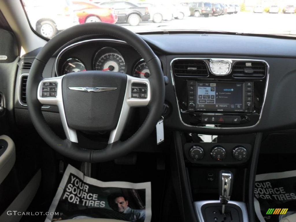 2011 Chrysler 200 Limited Black/Light Frost Beige Dashboard Photo #46413615