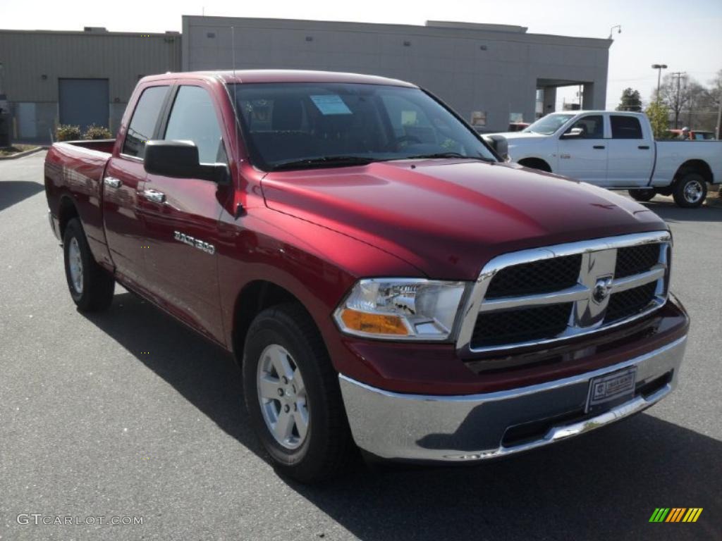 2011 Ram 1500 SLT Quad Cab - Deep Cherry Red Crystal Pearl / Dark Slate Gray/Medium Graystone photo #5