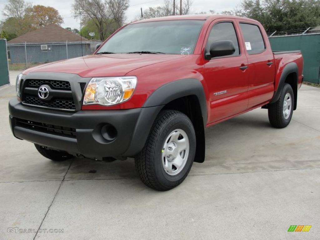 Barcelona Red Metallic 2011 Toyota Tacoma V6 PreRunner Double Cab Exterior Photo #46414176