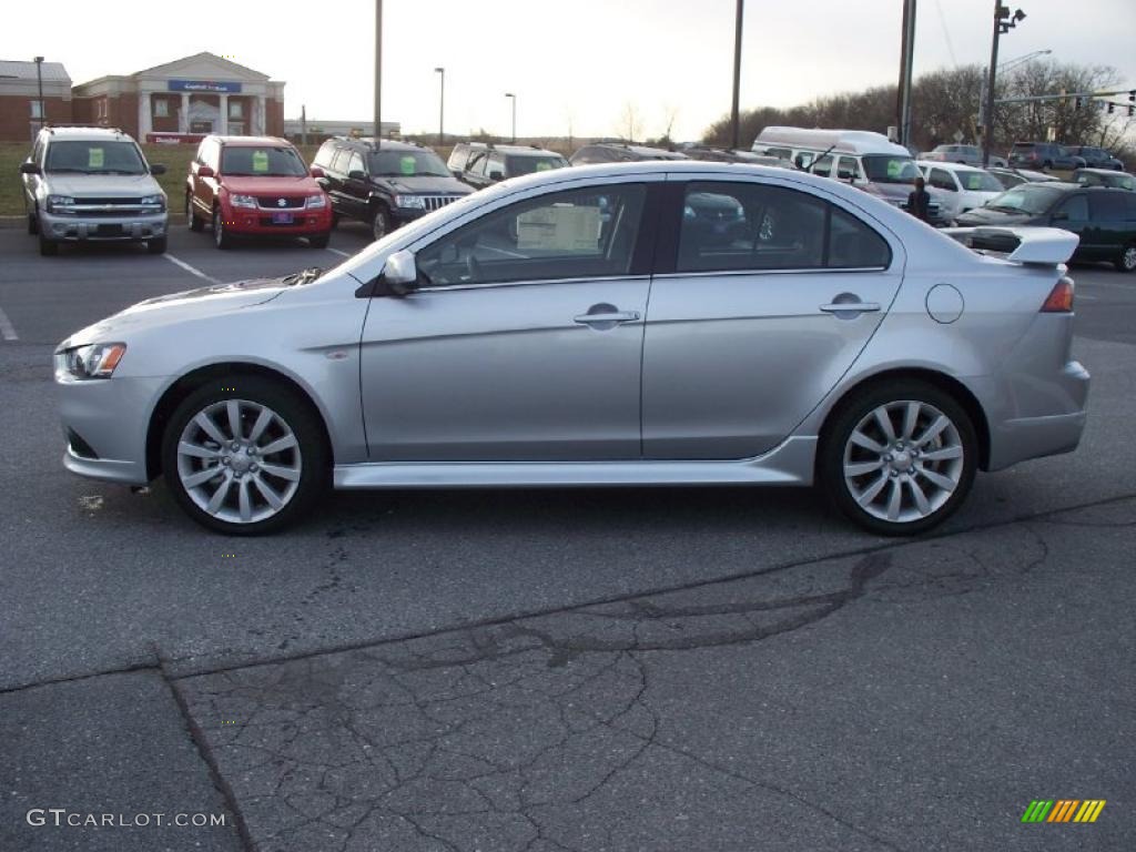 Apex Silver Metallic 2011 Mitsubishi Lancer RALLIART AWD Exterior Photo #46414455