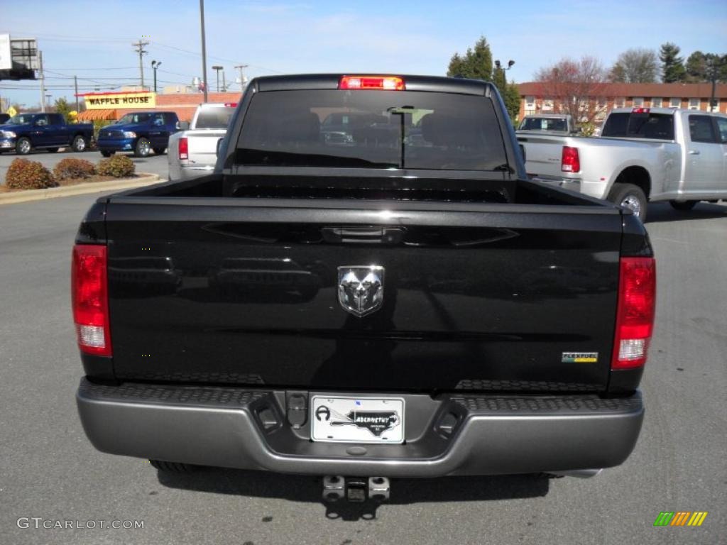 2011 Ram 1500 ST Quad Cab - Brilliant Black Crystal Pearl / Dark Slate Gray/Medium Graystone photo #3