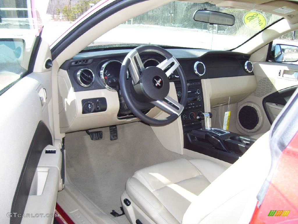 2008 Mustang V6 Premium Coupe - Dark Candy Apple Red / Medium Parchment photo #12