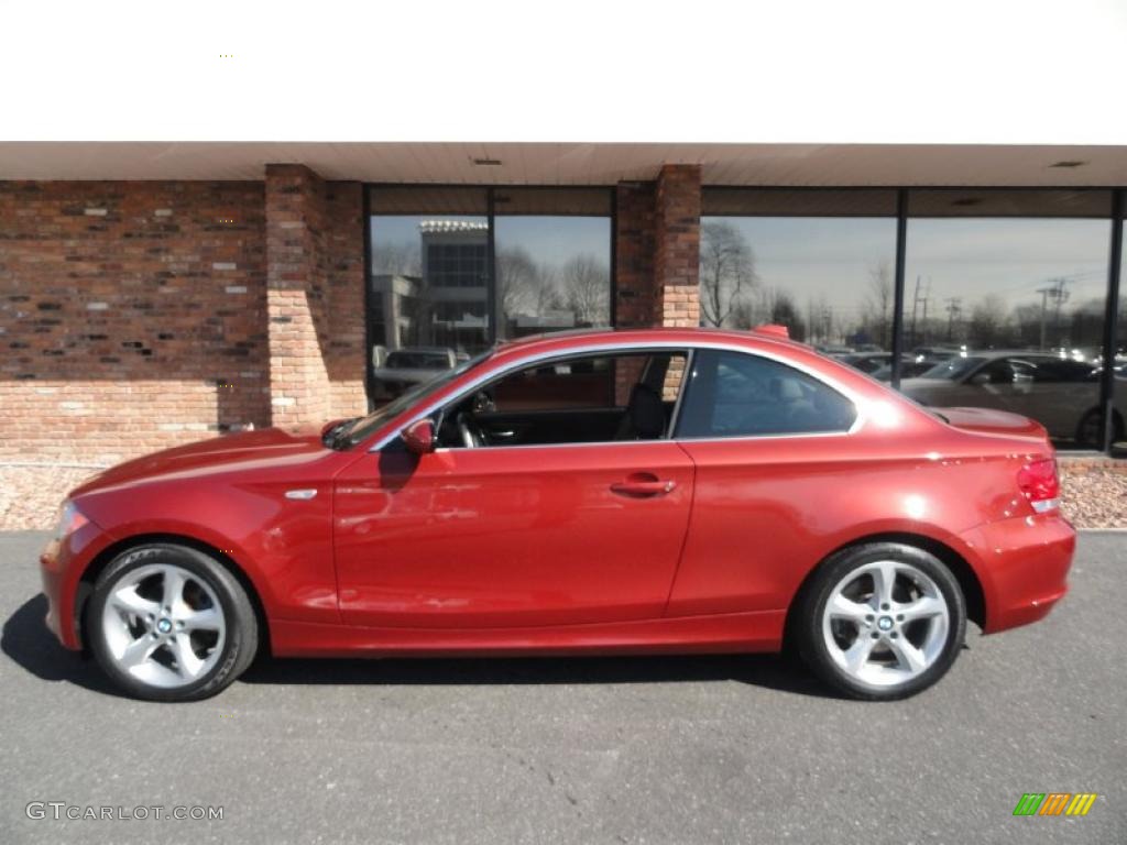 2008 1 Series 128i Coupe - Sedona Red Metallic / Black photo #3