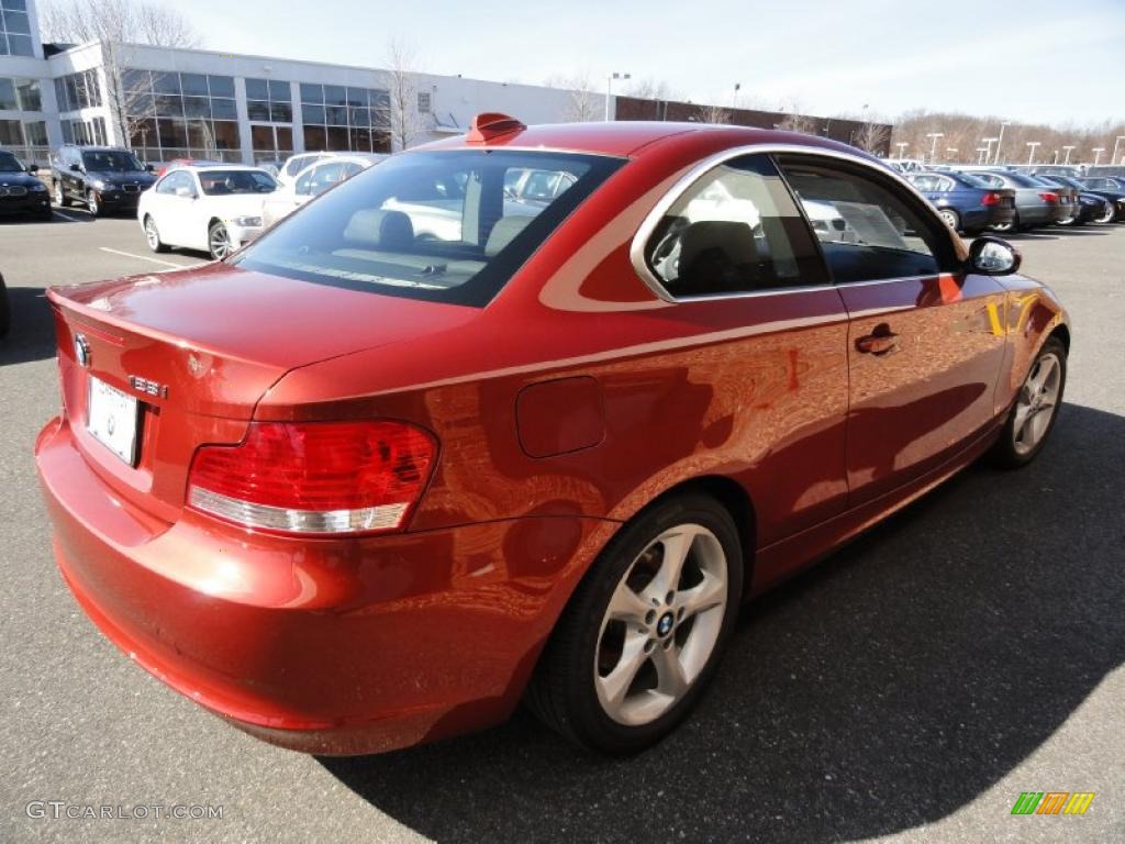 2008 1 Series 128i Coupe - Sedona Red Metallic / Black photo #6