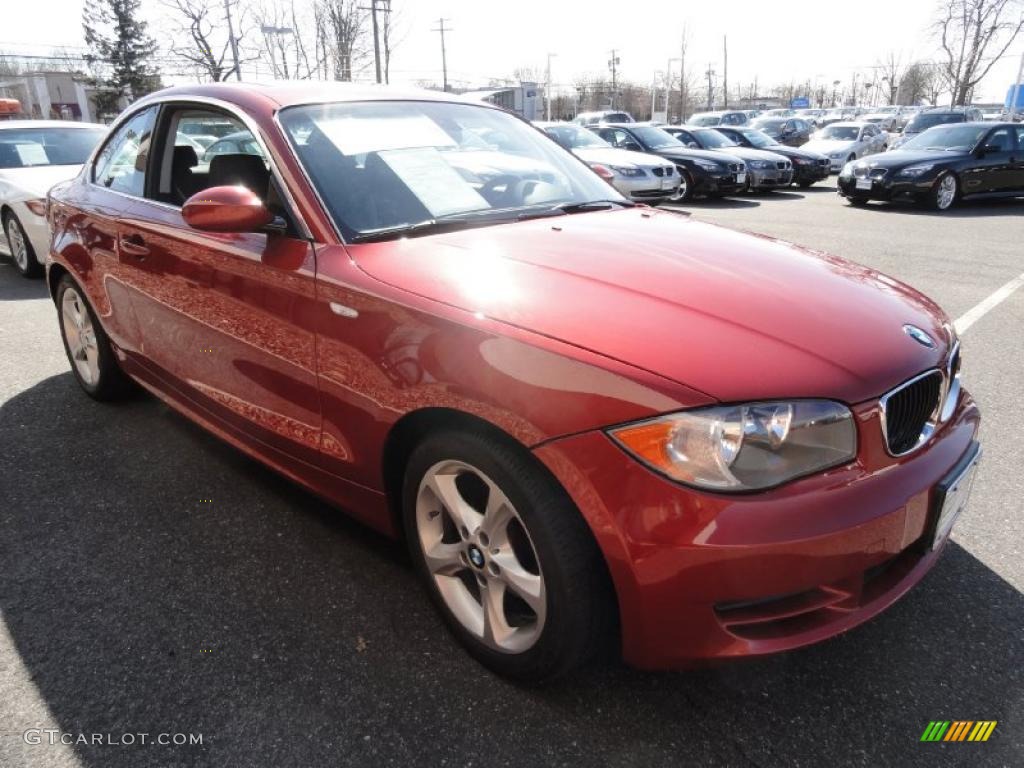 2008 1 Series 128i Coupe - Sedona Red Metallic / Black photo #7