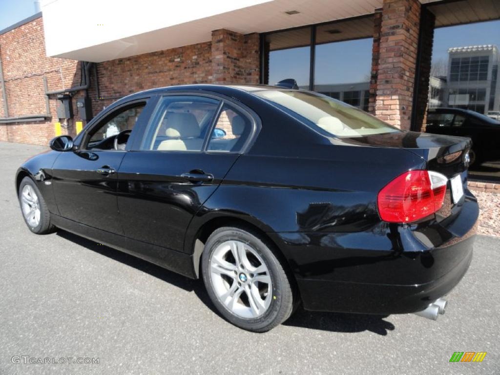 2008 3 Series 328xi Sedan - Jet Black / Beige photo #4
