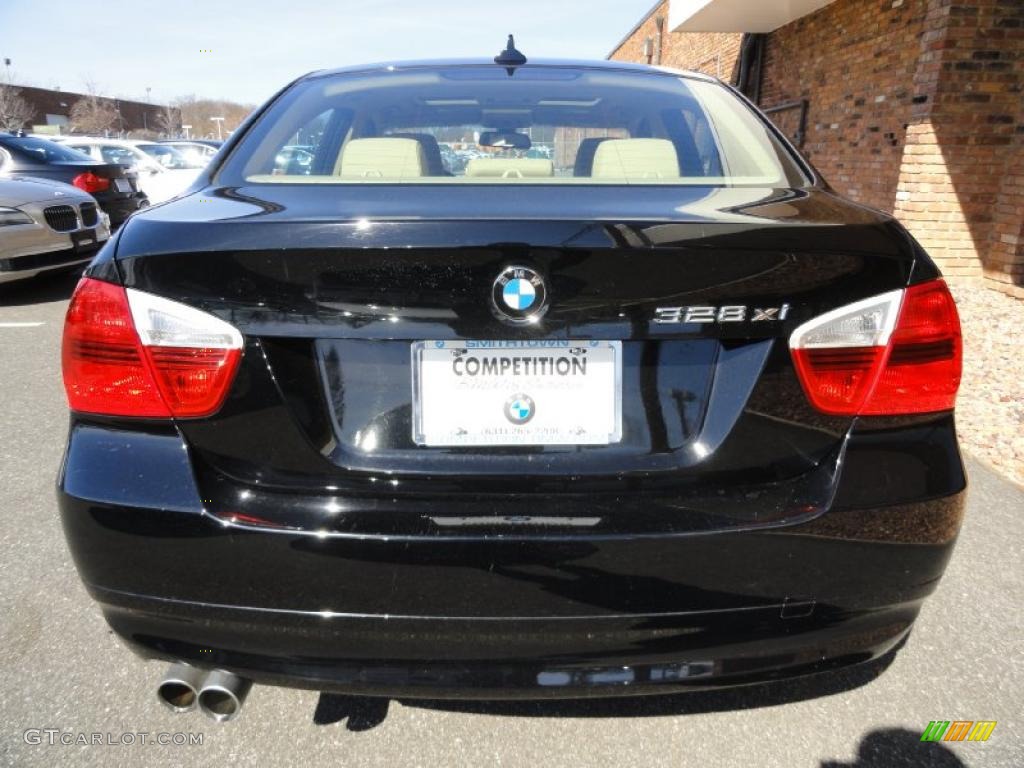 2008 3 Series 328xi Sedan - Jet Black / Beige photo #5