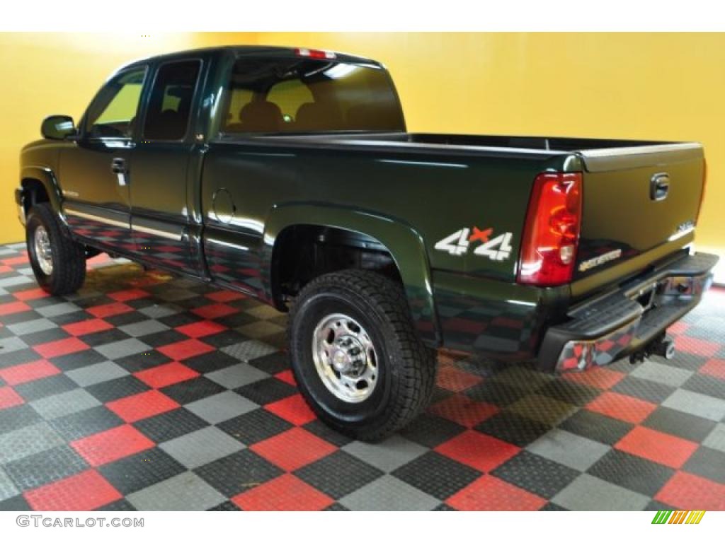 2003 Silverado 2500HD LS Extended Cab 4x4 - Dark Green Metallic / Dark Charcoal photo #3