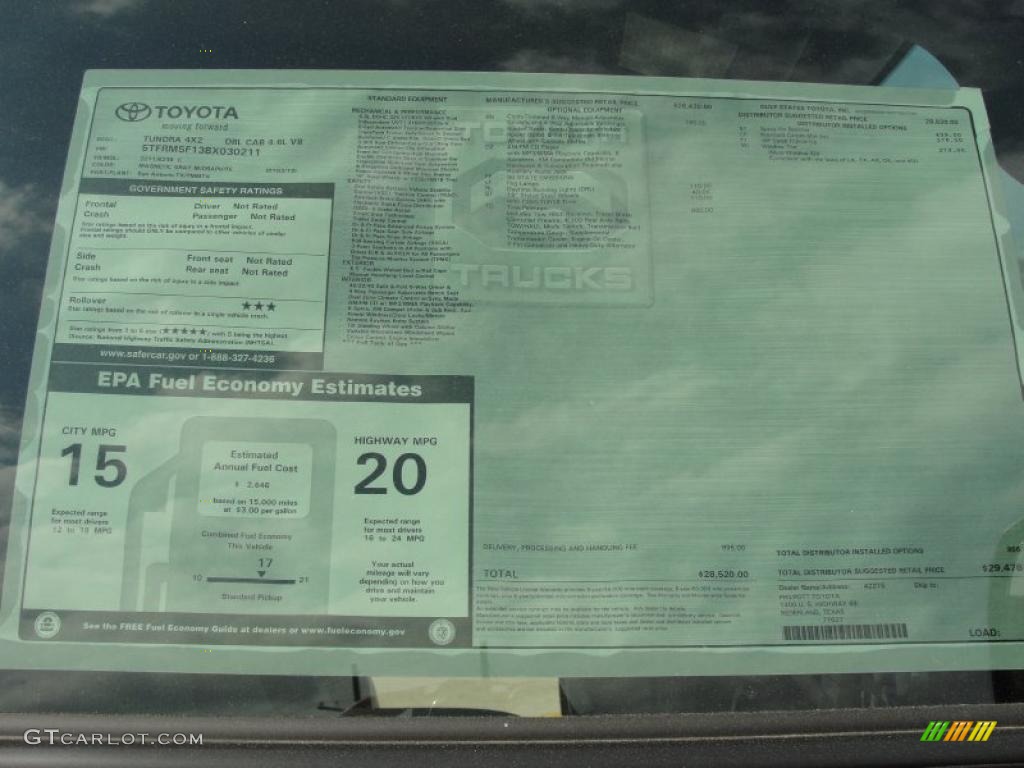 2011 Tundra Double Cab - Magnetic Gray Metallic / Graphite Gray photo #35