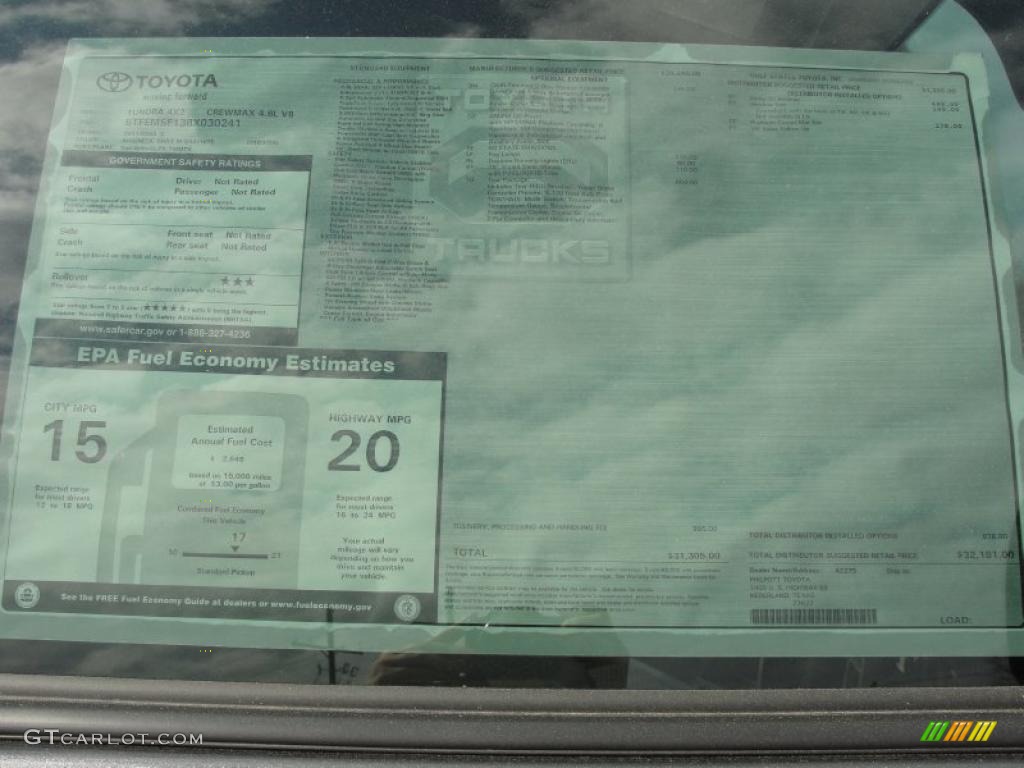 2011 Toyota Tundra CrewMax Window Sticker Photo #46418790