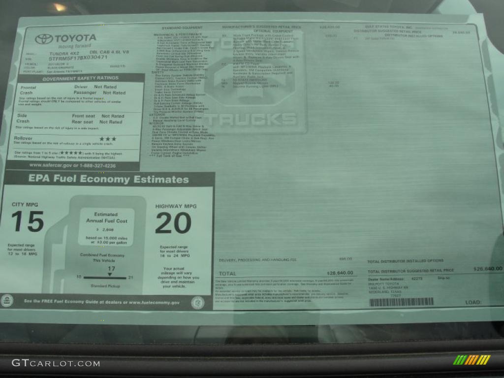 2011 Tundra Double Cab - Black / Graphite Gray photo #33