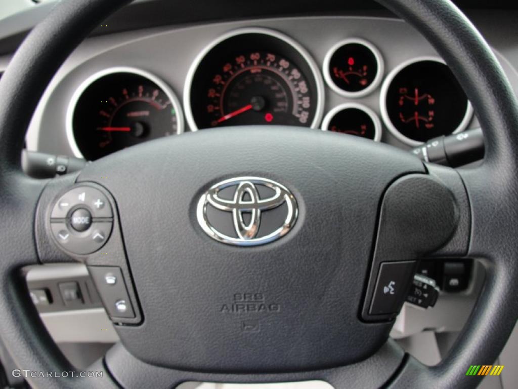 2011 Toyota Tundra SR5 CrewMax Graphite Gray Steering Wheel Photo #46420293