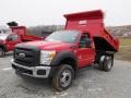 Vermillion Red 2011 Ford F550 Super Duty XL Regular Cab 4x4 Dump Truck Exterior