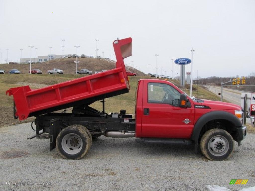 Vermillion Red 2011 Ford F550 Super Duty XL Regular Cab 4x4 Dump Truck Exterior Photo #46423641