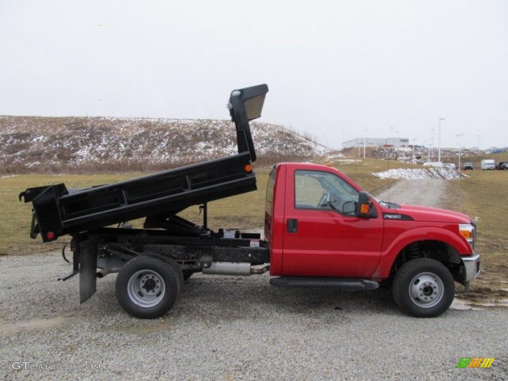 Vermillion Red 2011 Ford F350 Super Duty XL Regular Cab 4x4 Chassis Dump Truck Exterior Photo #46423938