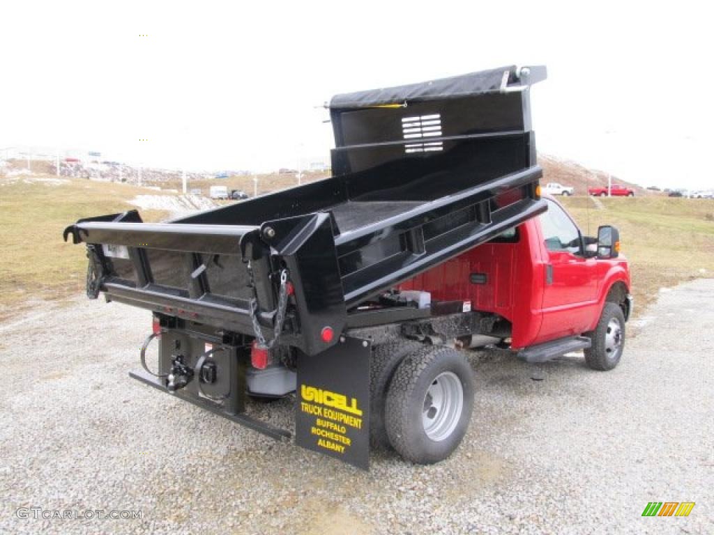 Vermillion Red 2011 Ford F350 Super Duty XL Regular Cab 4x4 Chassis Dump Truck Exterior Photo #46423950