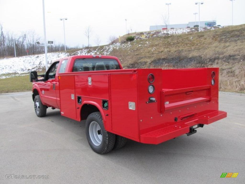 Vermillion Red 2011 Ford F350 Super Duty XL SuperCab 4x4 Chassis Commercial Exterior Photo #46424862