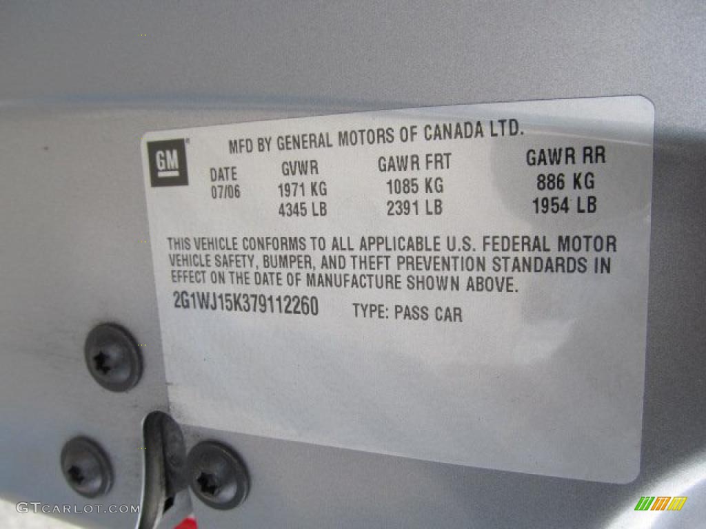 2007 Chevrolet Monte Carlo LS Info Tag Photo #46426149
