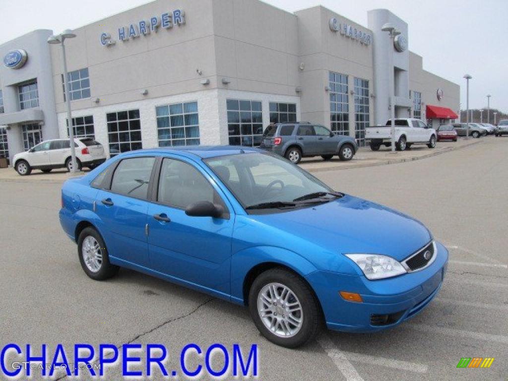 2007 Focus ZX4 SE Sedan - Aqua Blue Metallic / Charcoal/Light Flint photo #1