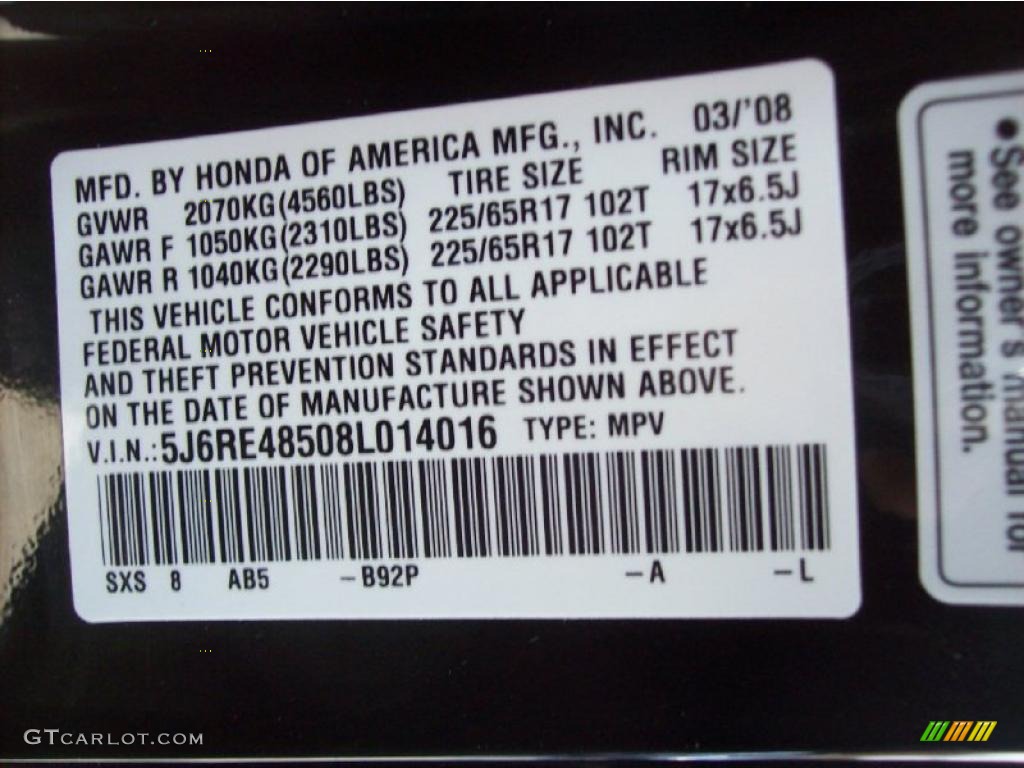 2008 CR-V EX 4WD - Nighthawk Black Pearl / Gray photo #30