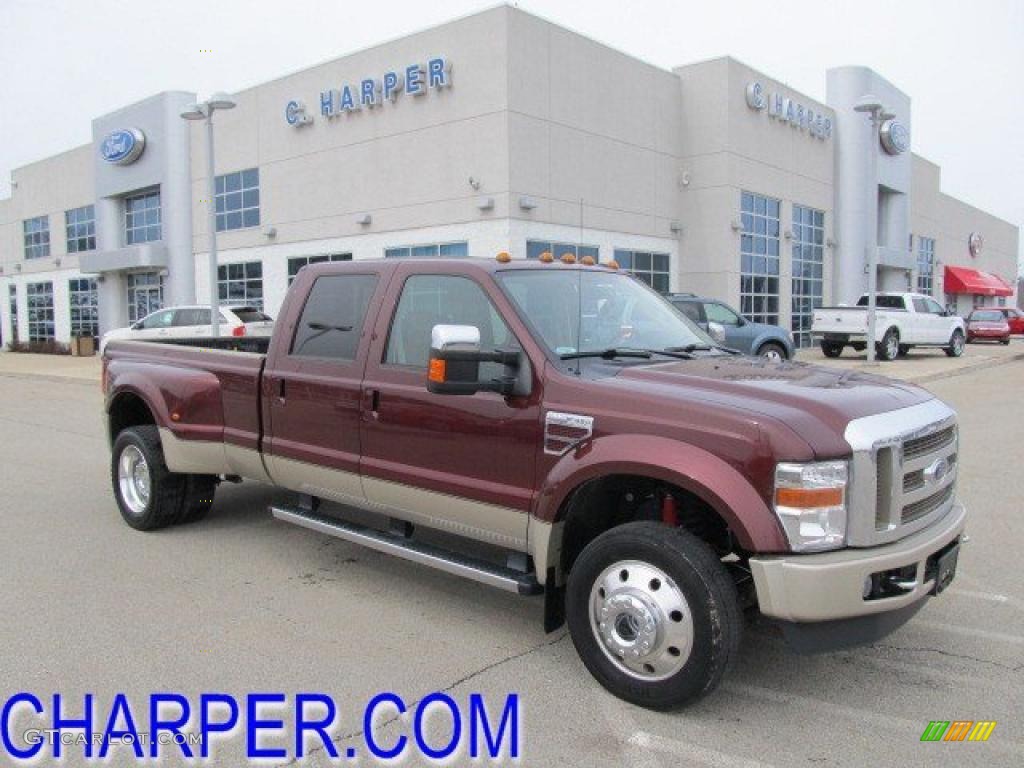 2009 F450 Super Duty King Ranch Crew Cab 4x4 Dually - Royal Red Metallic / Chaparral Leather photo #1