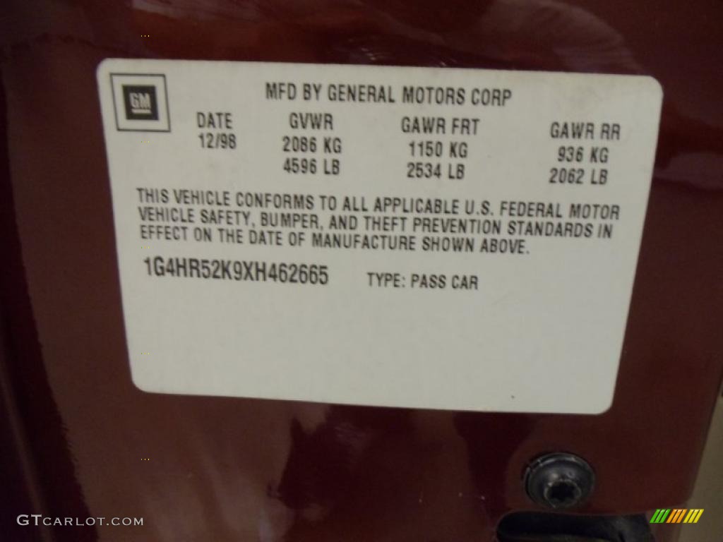 1999 Buick LeSabre Limited Sedan Info Tag Photo #46427241