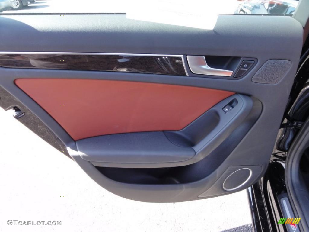 2010 Audi S4 3.0 quattro Sedan Black/Brown Door Panel Photo #46427703