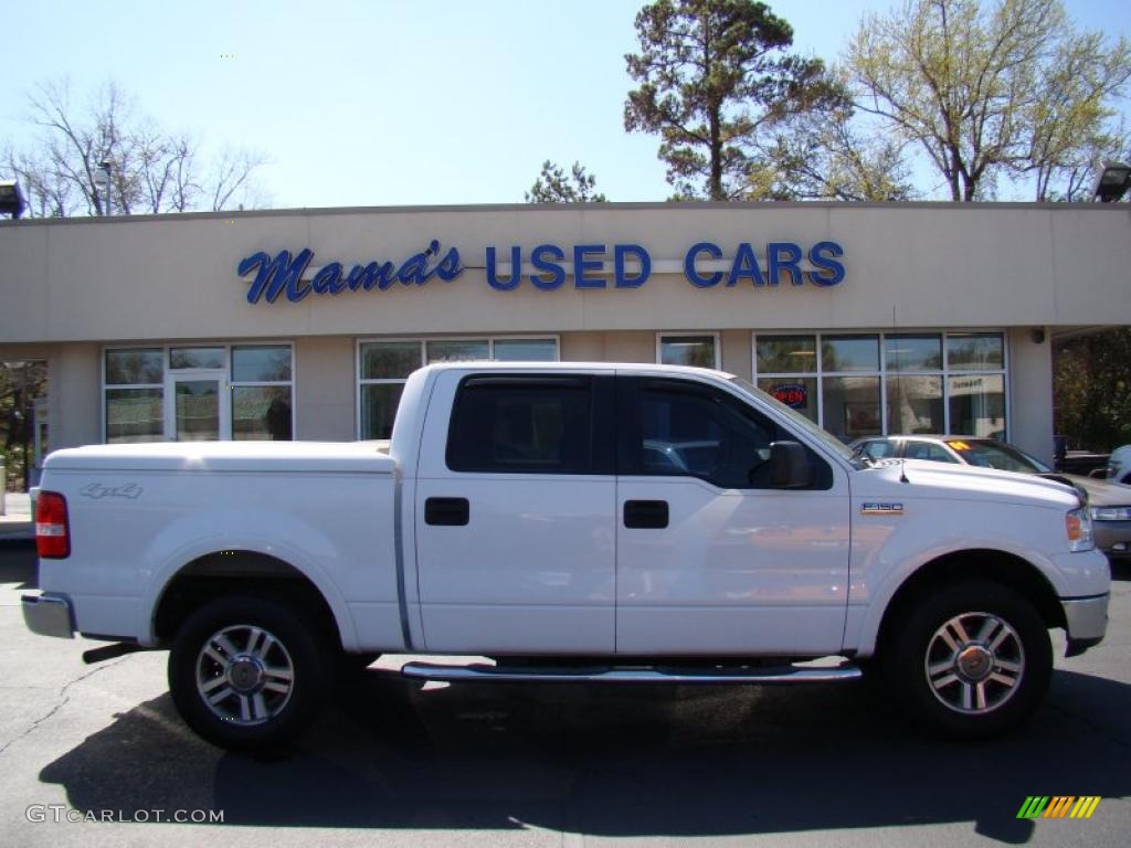 2005 F150 Lariat SuperCrew 4x4 - Oxford White / Tan photo #1