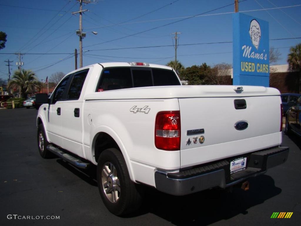 2005 F150 Lariat SuperCrew 4x4 - Oxford White / Tan photo #6