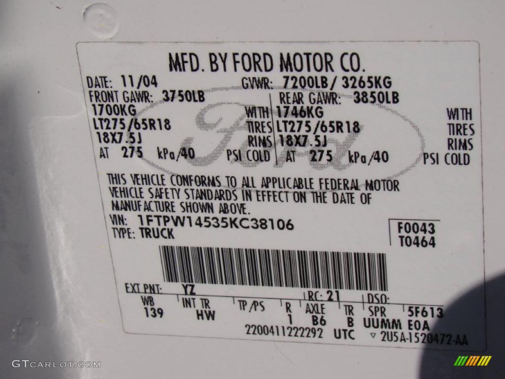 2005 F150 Lariat SuperCrew 4x4 - Oxford White / Tan photo #29