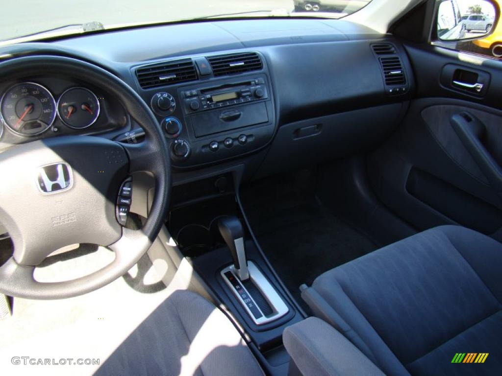 2003 Civic LX Sedan - Nighthawk Black Pearl / Gray photo #15