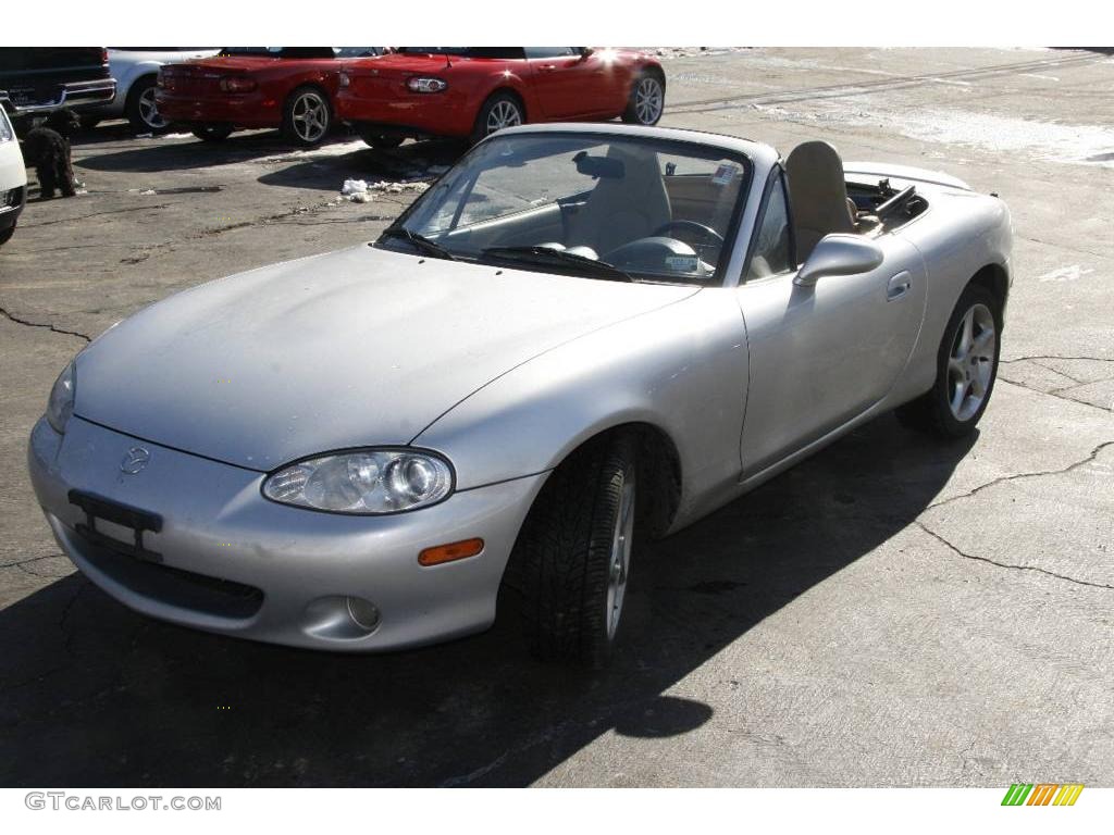 2002 MX-5 Miata Roadster - Sunlight Silver Metallic / Tan photo #1