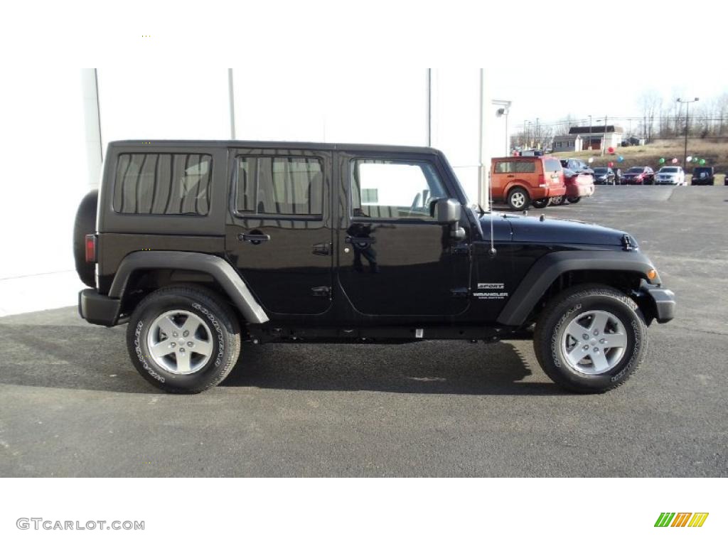 Black 2011 Jeep Wrangler Unlimited Sport 4x4 Exterior Photo #46440198