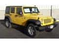 Detonator Yellow 2011 Jeep Wrangler Unlimited Rubicon 4x4 Exterior