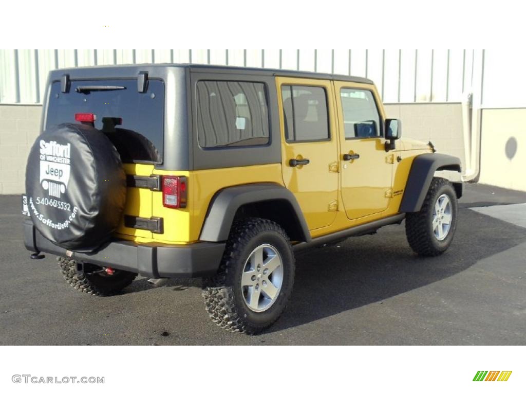 2011 Wrangler Unlimited Rubicon 4x4 - Detonator Yellow / Black photo #4