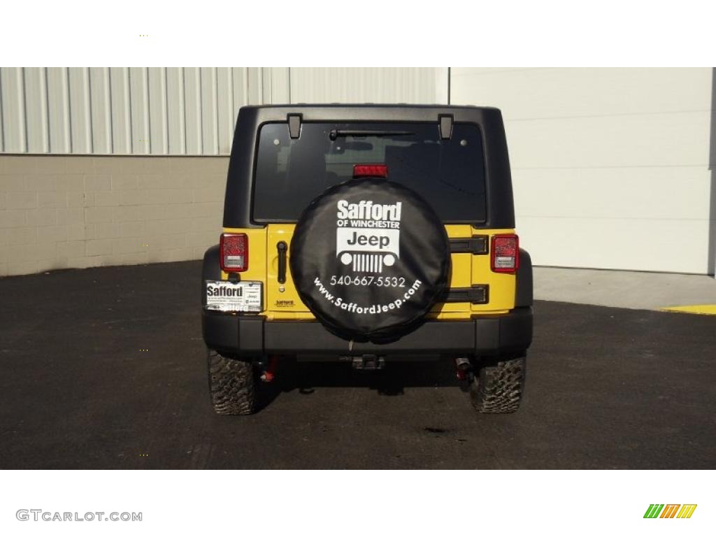 2011 Wrangler Unlimited Rubicon 4x4 - Detonator Yellow / Black photo #5