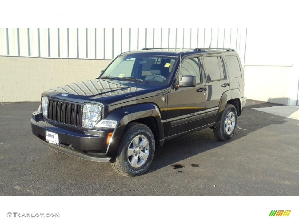 2011 Liberty Sport 4x4 - Brilliant Black Crystal Pearl / Dark Slate Gray photo #1