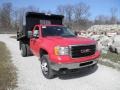 Fire Red 2011 GMC Sierra 3500HD Work Truck Regular Cab Chassis Dump Truck Exterior