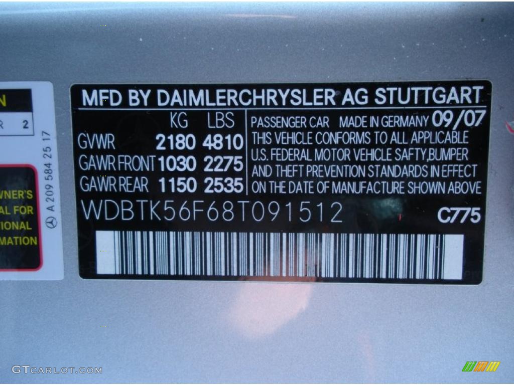 2008 CLK Color Code 775 for Iridium Silver Metallic Photo #46442946