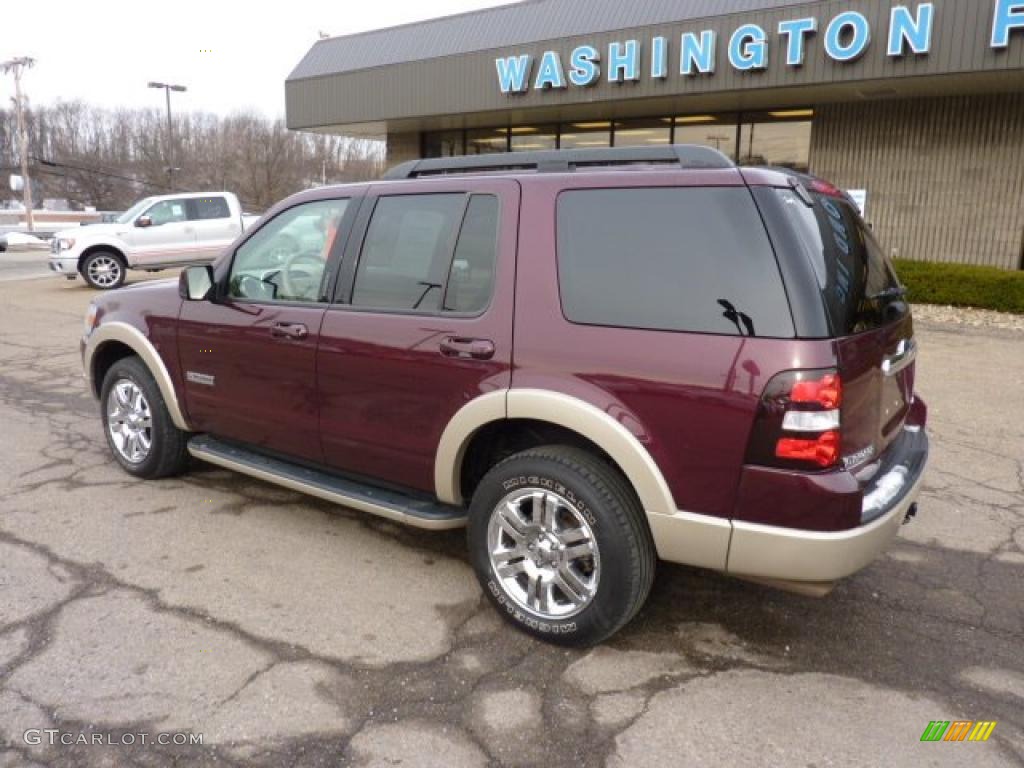 2008 Explorer Eddie Bauer 4x4 - Dark Cherry Metallic / Camel photo #2