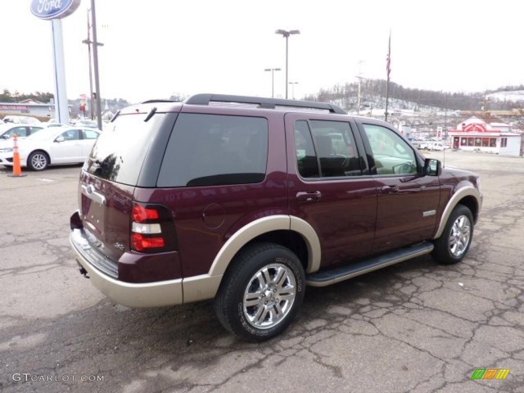 2008 Explorer Eddie Bauer 4x4 - Dark Cherry Metallic / Camel photo #4