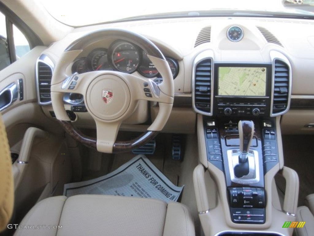 2011 Porsche Cayenne Turbo Luxor Beige Dashboard Photo #46444986