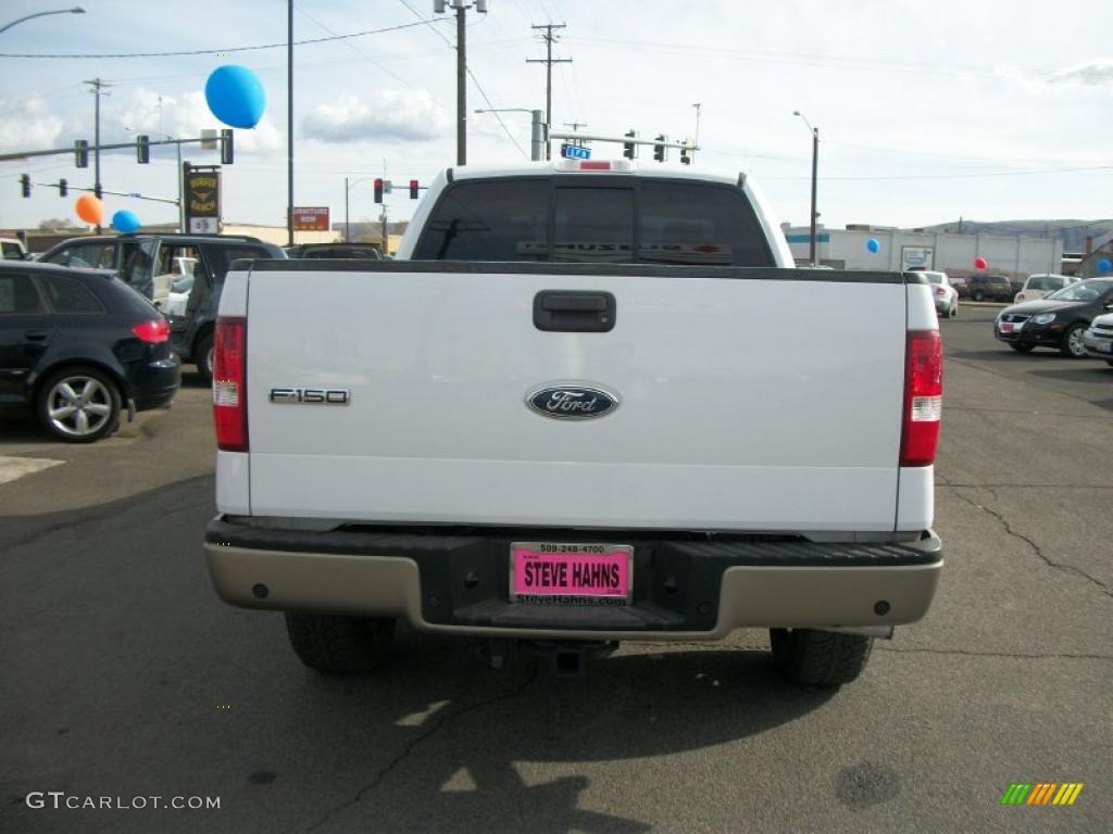 2004 F150 Lariat SuperCab 4x4 - Oxford White / Tan photo #6