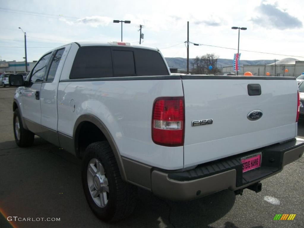 2004 F150 Lariat SuperCab 4x4 - Oxford White / Tan photo #7