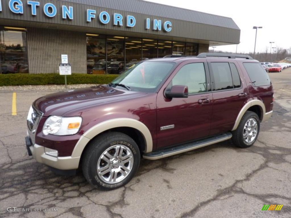 2008 Explorer Eddie Bauer 4x4 - Dark Cherry Metallic / Camel photo #8