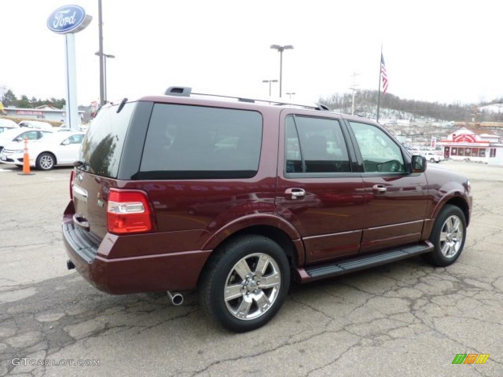 2009 Expedition Limited 4x4 - Royal Red Metallic / Charcoal Black Leather/Caramel Brown photo #4