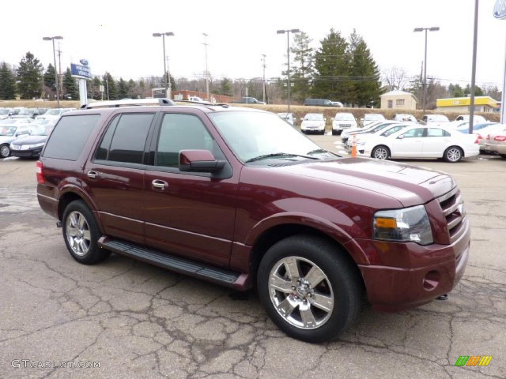 2009 Expedition Limited 4x4 - Royal Red Metallic / Charcoal Black Leather/Caramel Brown photo #6