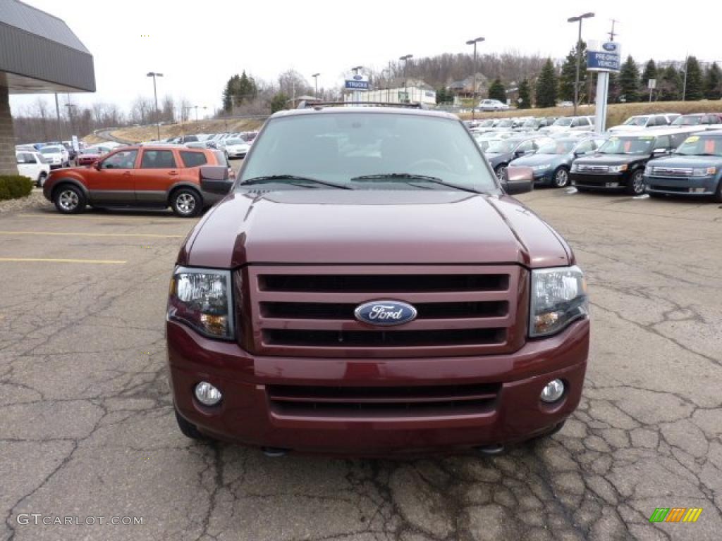 2009 Expedition Limited 4x4 - Royal Red Metallic / Charcoal Black Leather/Caramel Brown photo #7