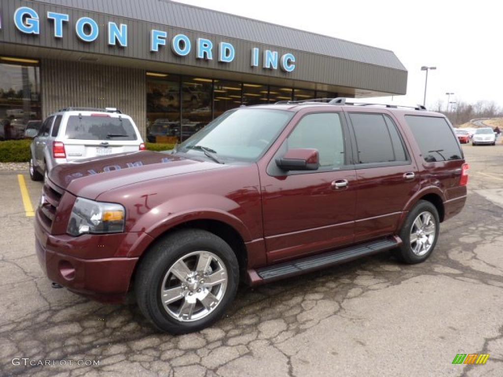 2009 Expedition Limited 4x4 - Royal Red Metallic / Charcoal Black Leather/Caramel Brown photo #8